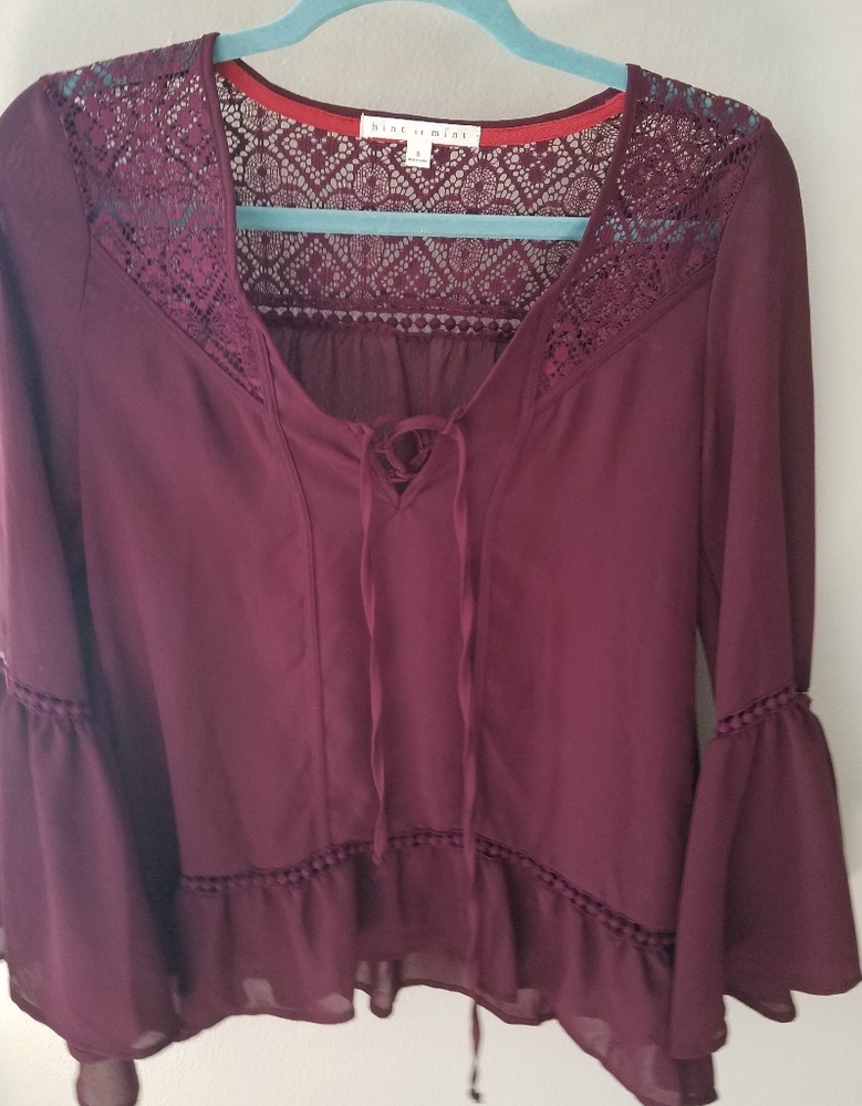 Burgundy Peasant Top